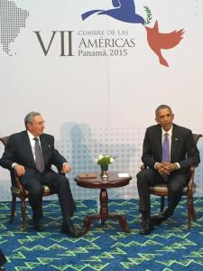 Cuban President Raúl Castro and President Barack Obama of the United States